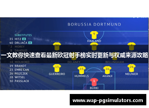 一文教你快速查看最新欧冠射手榜实时更新与权威来源攻略